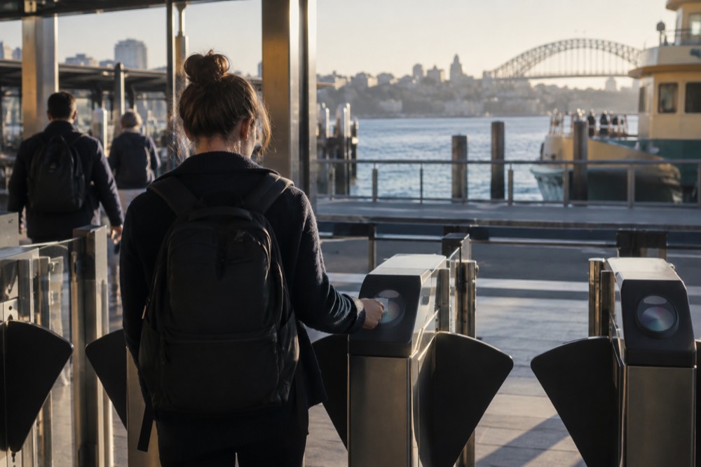 An Opal card reader at a train station gate line