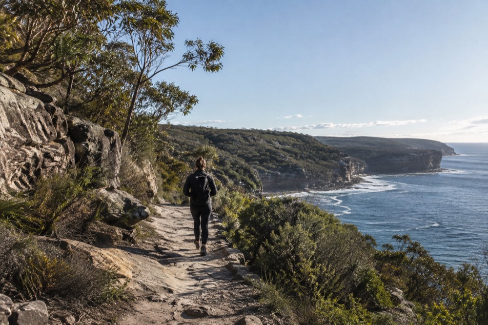 Eucalypt forest and sandstone cliffs inside the Royal National Park south of Sydney