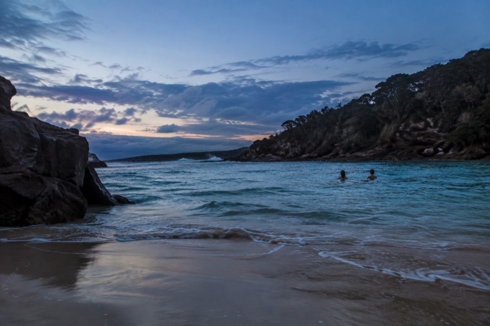 Turquoise water at a sheltered lagoon beach inside Royal National Park