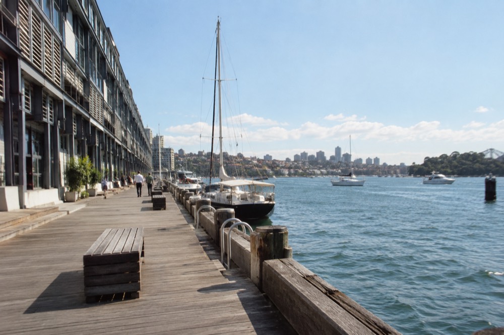 Historic Finger Wharf buildings at Woolloomooloo below Kings Cross