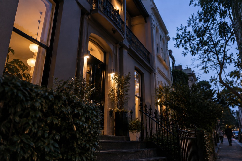A boutique hotel entrance in a converted terrace building in Surry Hills